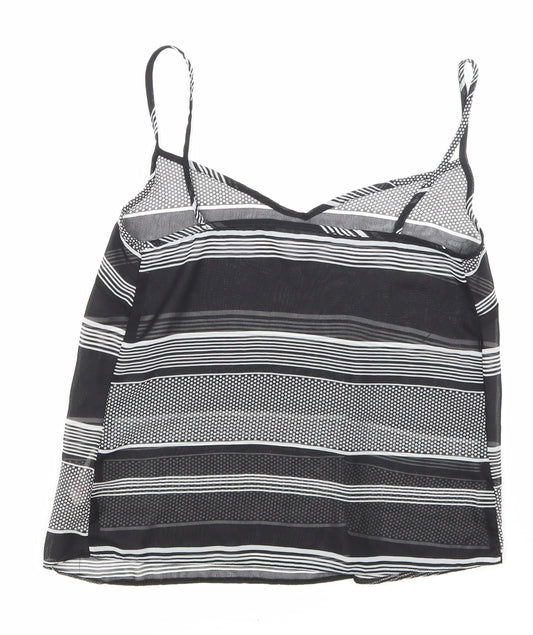 Primark Womens Black Striped Mesh Basic Tank Size 6