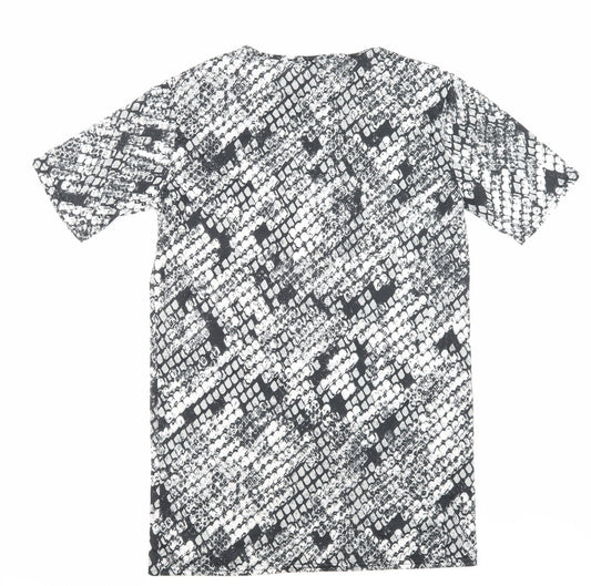 Missguided Womens Black Animal Print Slip Dress Size 6