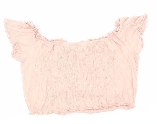 NewLook Womens Pink Cropped T-Shirt Size 16