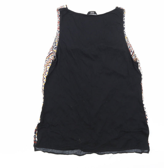 F&F Womens Black Argyle/Diamond Basic Blouse Size 10