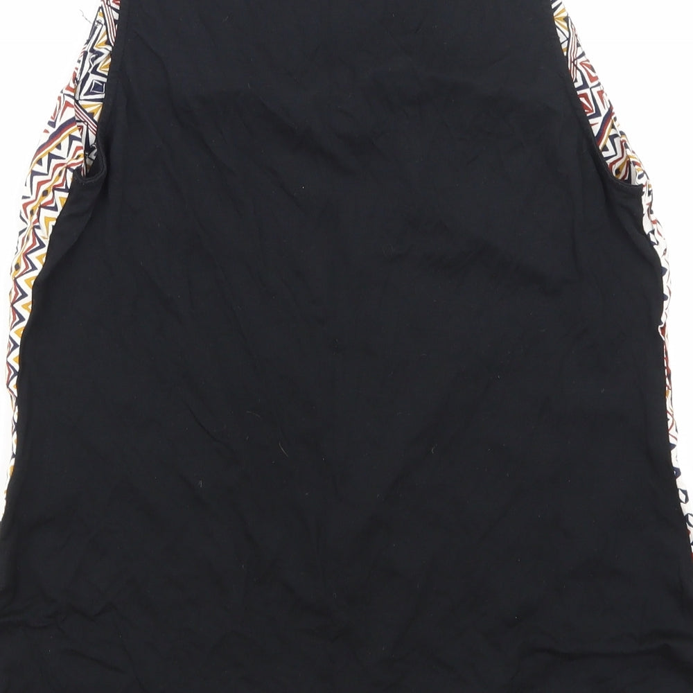 F&F Womens Black Argyle/Diamond Basic Blouse Size 10