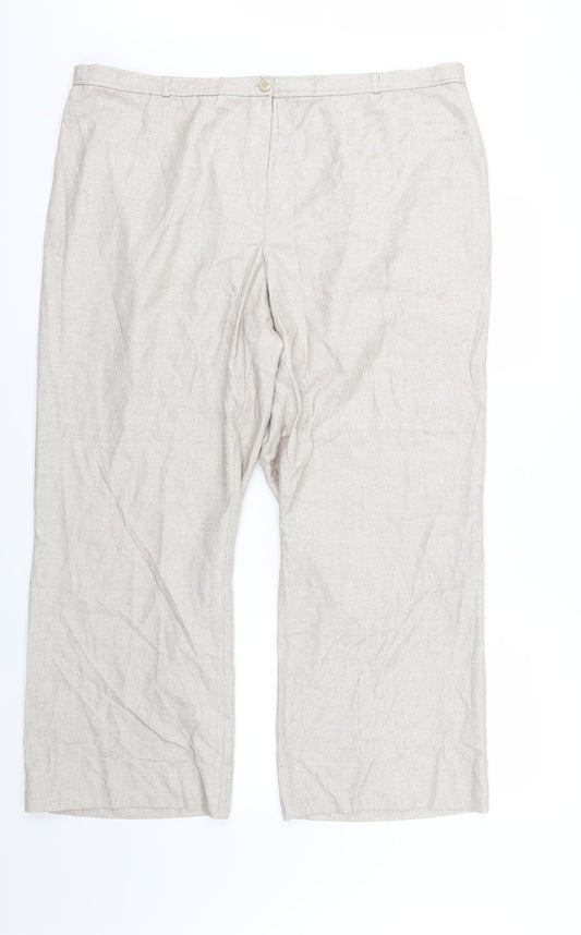 Womens UK Size 22 Debenhams Regular Fit Beige Trousers