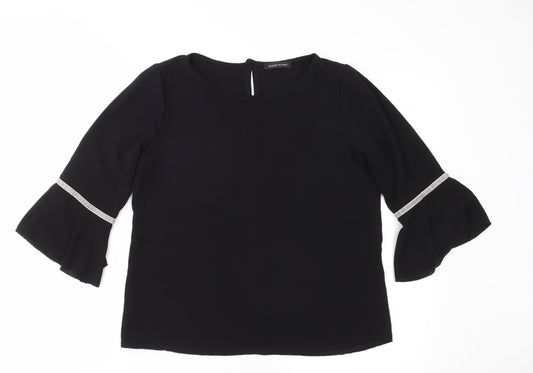 Made in Italy Womens Black Basic Blouse Size M