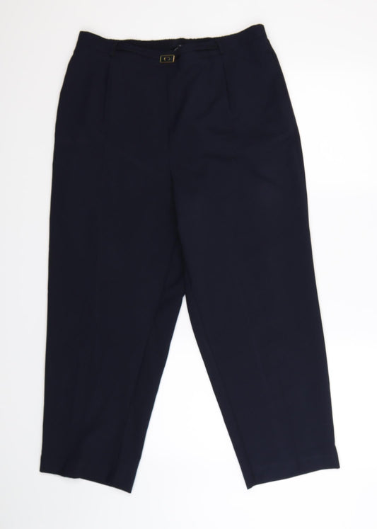 Womens UK Size 16 BM Regular Fit Blue Trousers