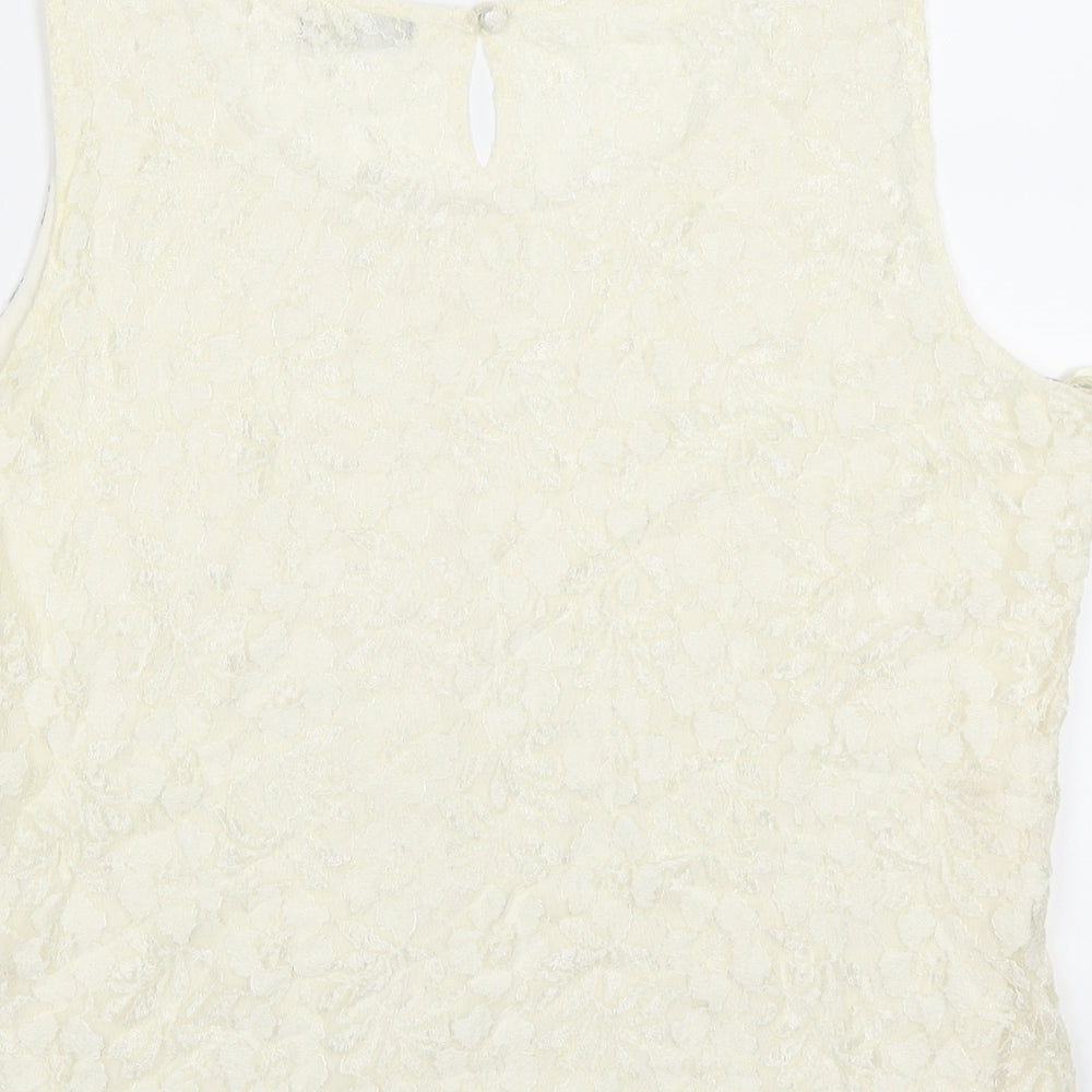 Womens UK Size 12 M&Co Ivory Basic Blouse