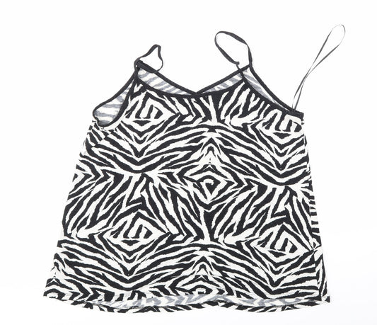 George Womens White Animal Print Basic Blouse