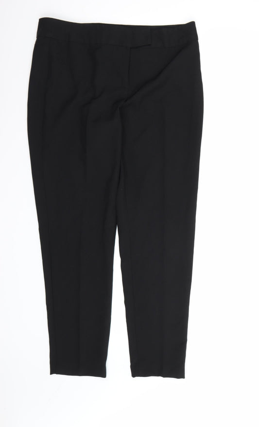 Womens UK Size 12 George Regular Fit Dress Pants Black Trousers
