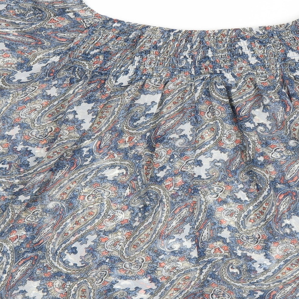 Womens UK Size 12 Dorothy Perkins Blue Basic Blouse