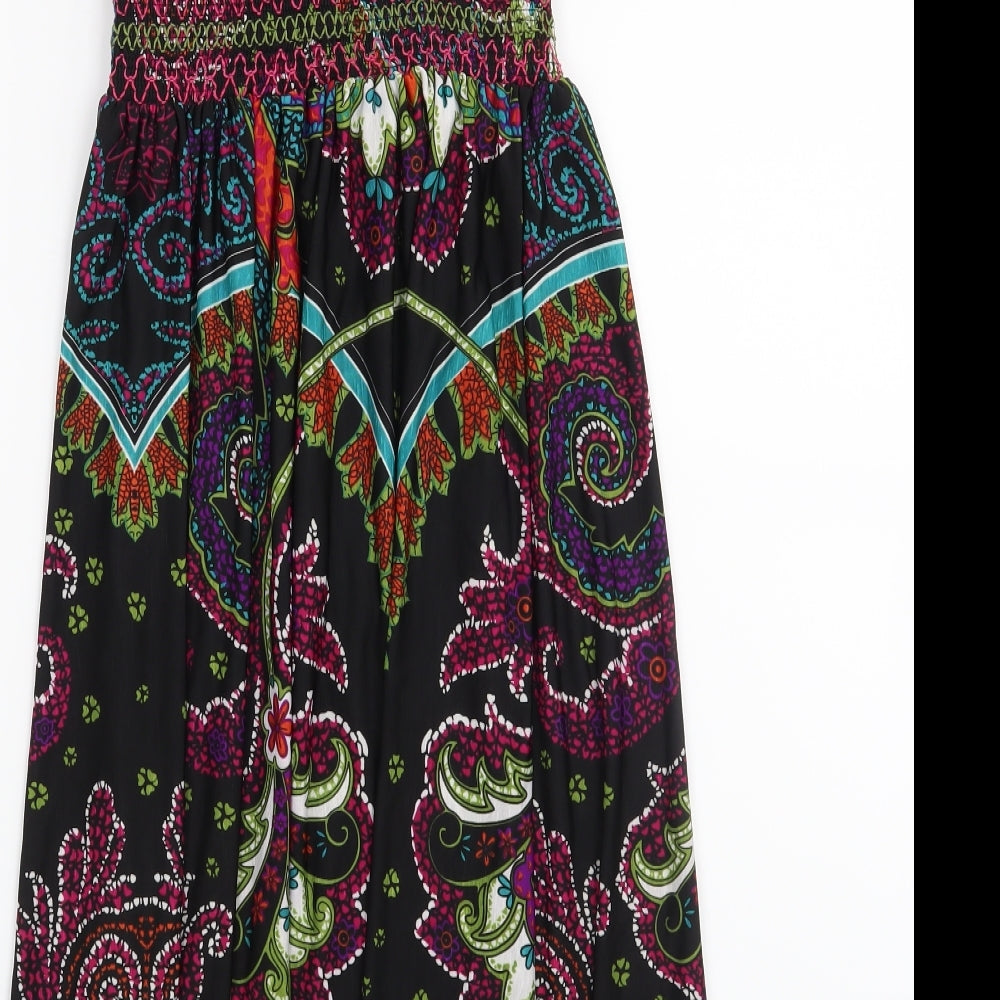 AX Paris Womens Black Paisley A-Line Size 8