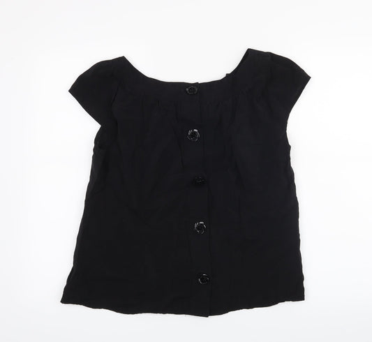 Womens UK Size S River Island Black Basic Blouse