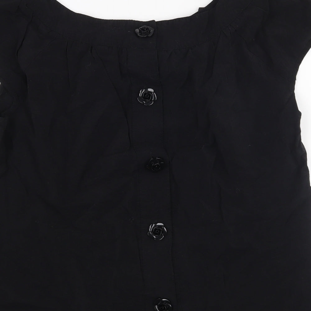 Womens UK Size S River Island Black Basic Blouse