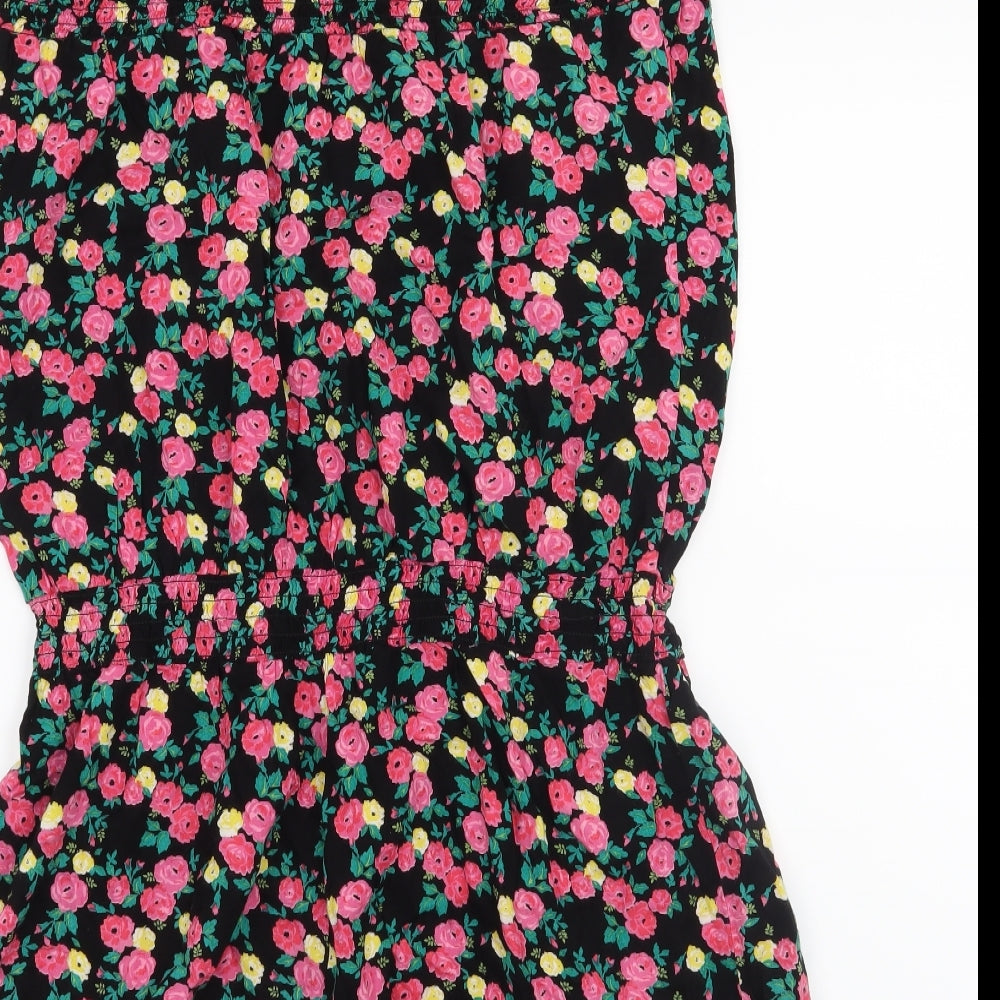 George Womens Black Geometric Romper One-Piece Size L