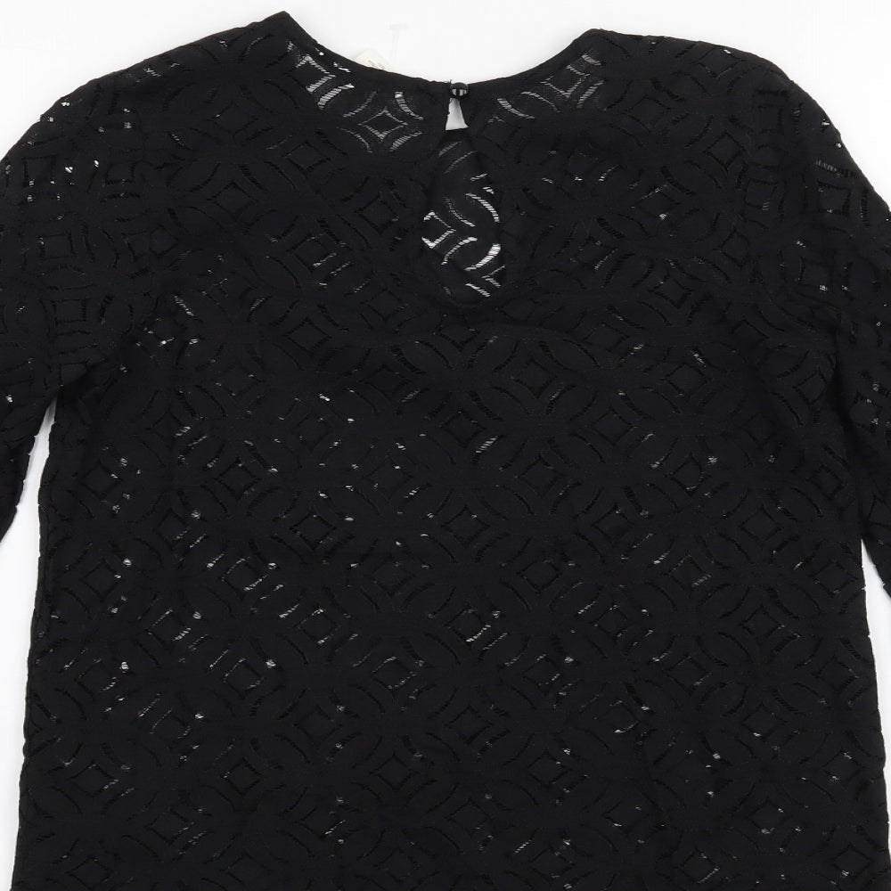 Womens UK Size XS H&M Black Basic Blouse