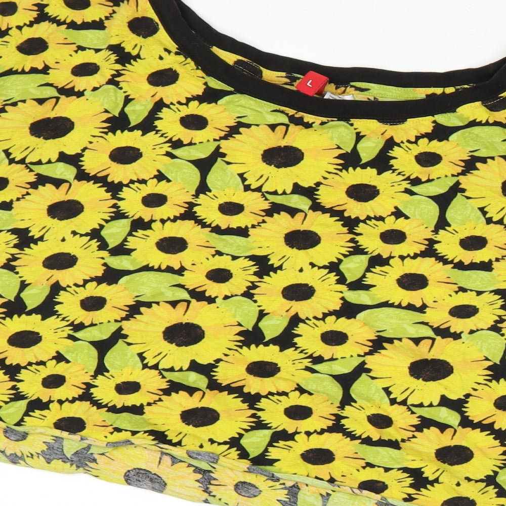 Womens UK Size L H&M Yellow Basic T-Shirt