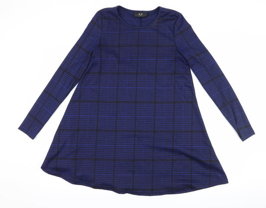 AX Paris Womens Blue Camouflage A-Line Size 10