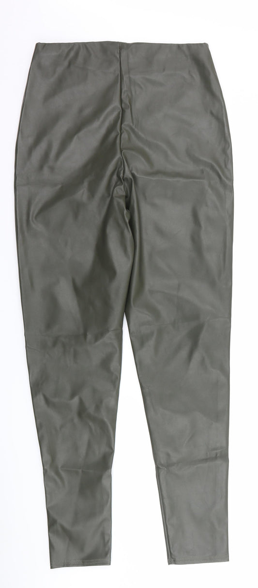 Womens UK Size 12 PRETTYLITTLETHING Regular Fit Green Trousers