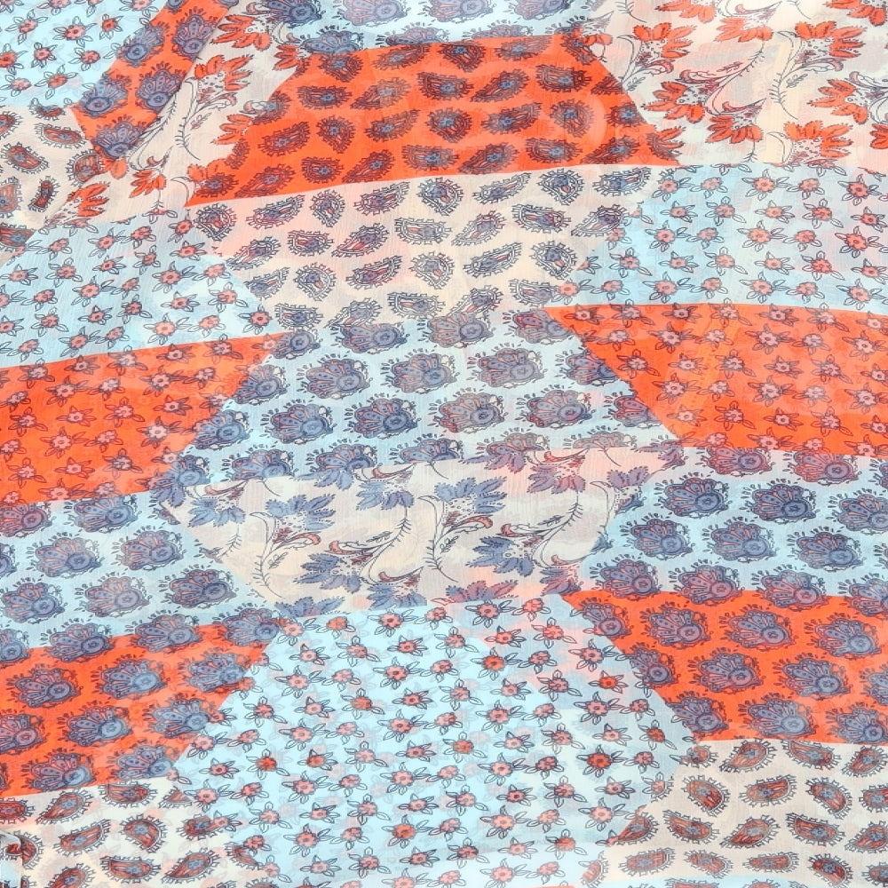 Papaya Womens Blue Floral Basic Blouse Size 14