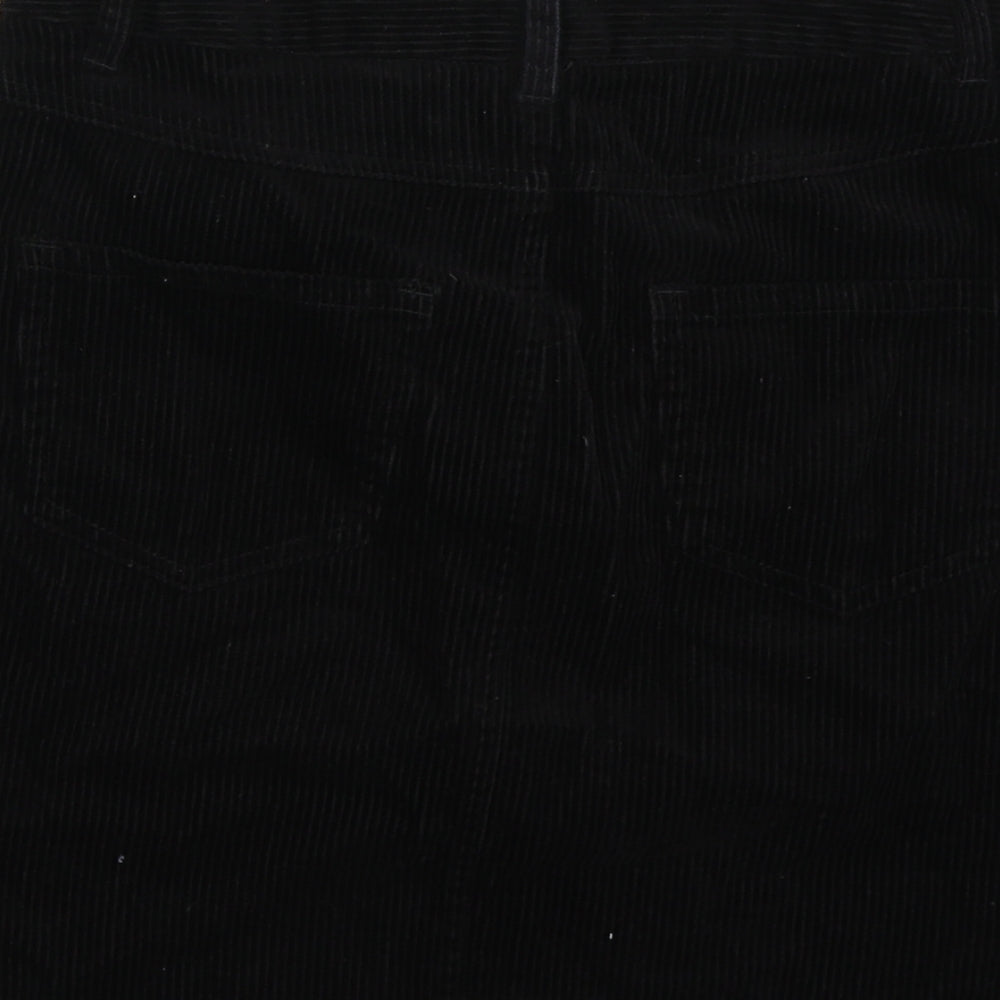 New Look Womens Black Striped Corduroy A-Line Skirt Size 8