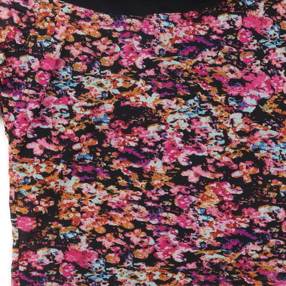 Per Una Womens Pink Floral Mesh Basic Blouse Size 14