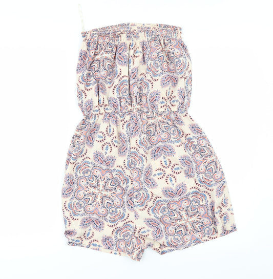 Primark Womens Pink Geometric  Playsuit One-Piece