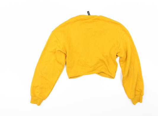 Womens UK Size S Divided by H&M Yellow Pullover Sweatshirt