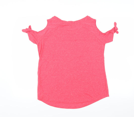 F&F Womens Pink Basic T-Shirt Size 12 - COLD SHOULDER