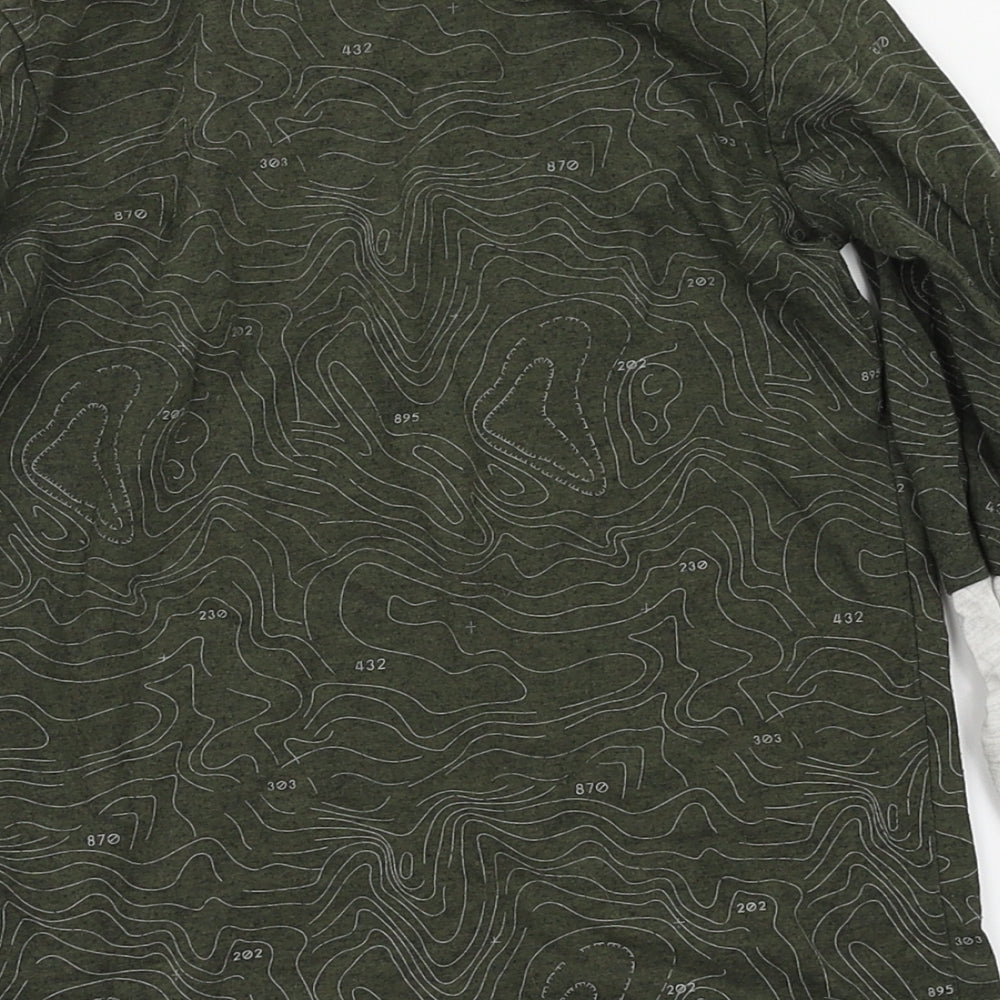 F&F Boys Green Animal Print Basic T-Shirt Size 5-6 Years