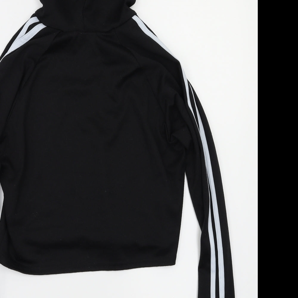 Missy Empire Womens Black Striped Pullover Hoodie Size M