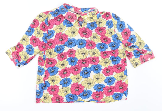 Atmosphere Womens Pink Floral Basic Blouse Size 12