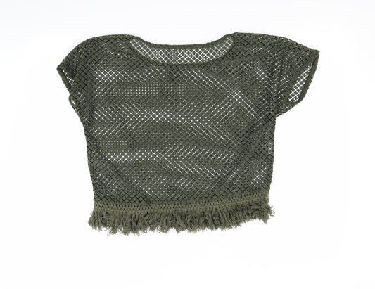 MNG Womens Green Basic T-Shirt Size S