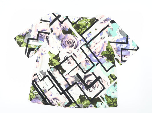 Papaya Womens Purple Geometric Basic Blouse Size 12