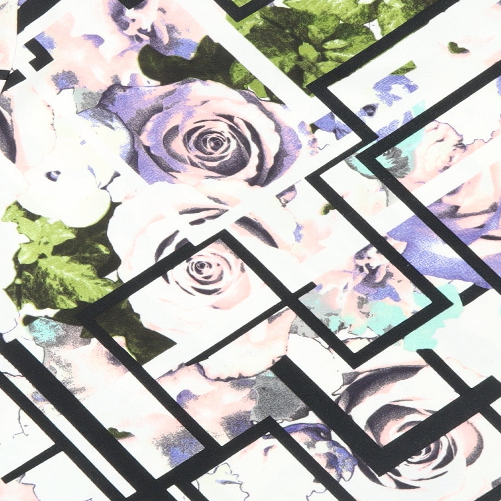 Papaya Womens Purple Geometric Basic Blouse Size 12