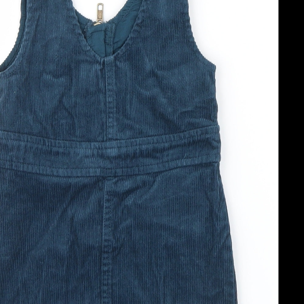 Art Class Girls Blue Velvet Pinafore/Dungaree Dress Size 2 Years