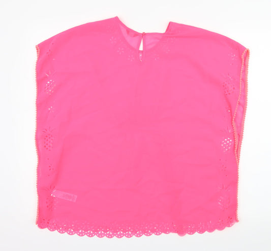 George Womens Pink Basic Blouse Size M - Sheer