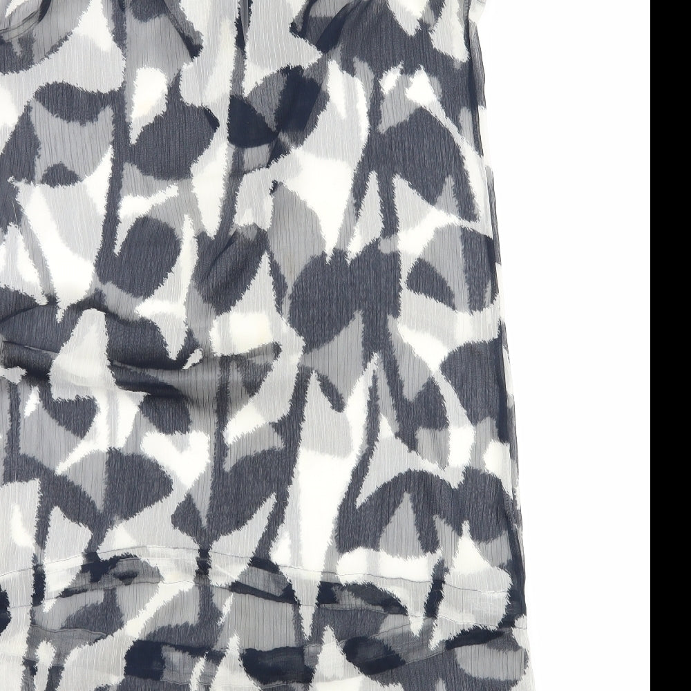 NEXT Womens Grey Geometric A-Line Size 12 - Sheer