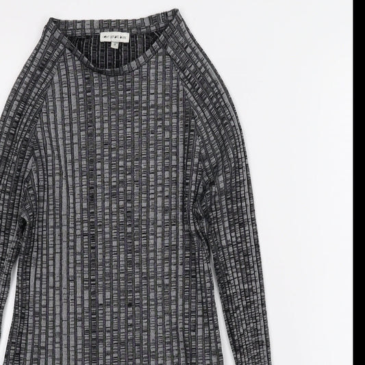 Light Before Dark Womens Grey Cropped Blouse Size M