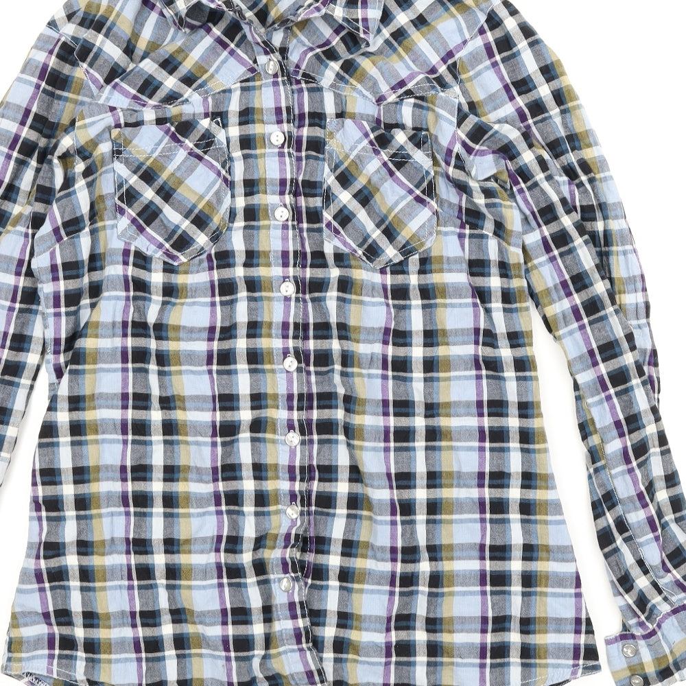 Womens UK Size 12 Dorothy Perkins Blue Basic Button-Up