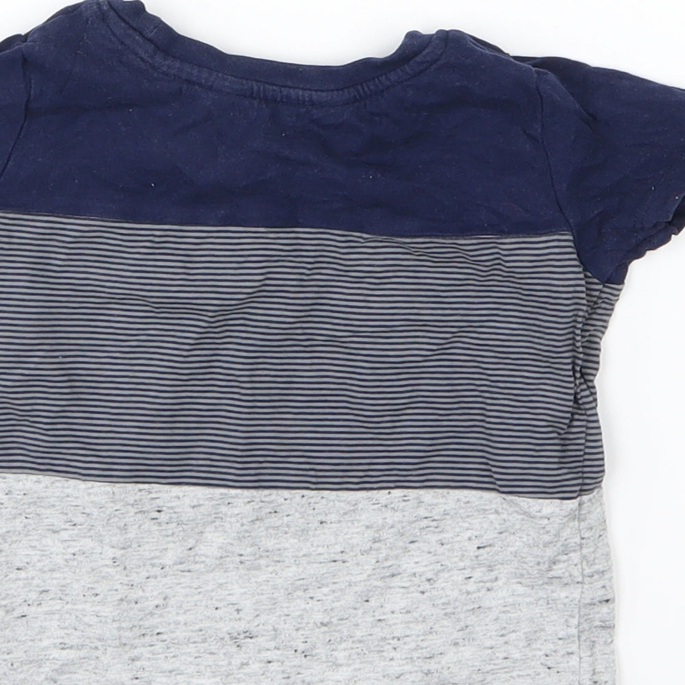 Primark Baby Blue Striped Jersey Basic T-Shirt Size 12-18 Months