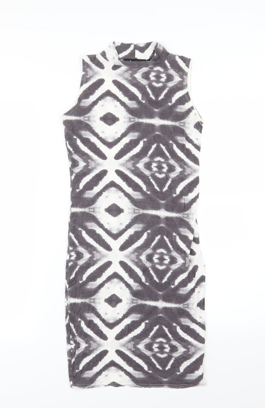 Republic Womens Grey Geometric Jersey Tank Dress Size 10