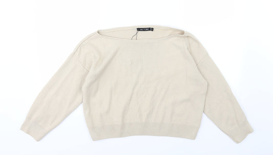 I SAW IT FIRST Womens Beige Knit Pullover Jumper Size L