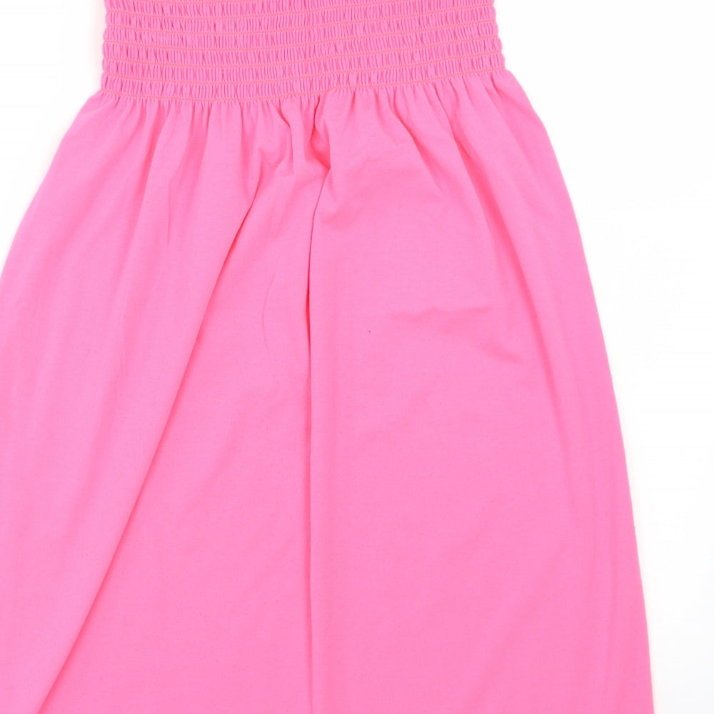 Boohoo Womens Pink Jersey A-Line Size 10