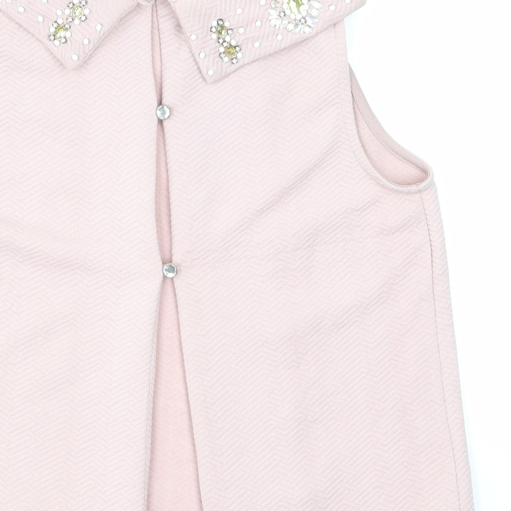 Miss Selfridge Womens Pink Basic T-Shirt Size 8