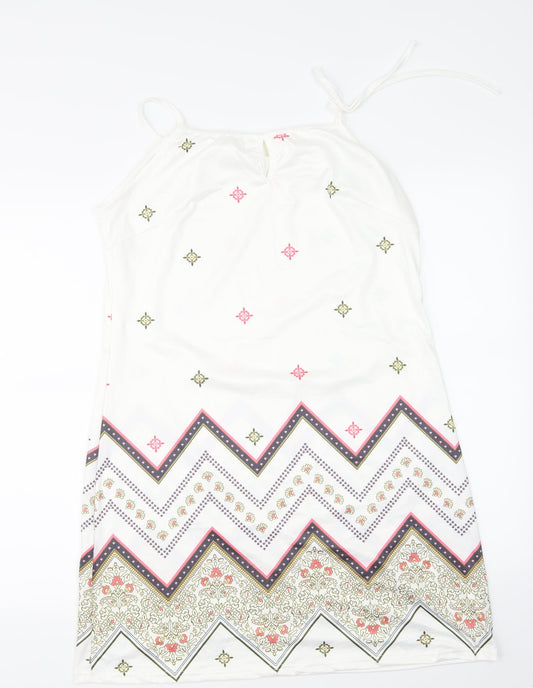 Select Womens White Argyle/Diamond Skater Dress Size 12