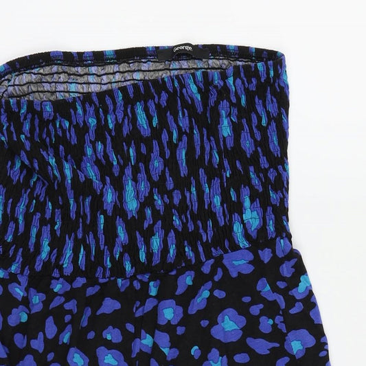 George Womens Blue Polka Dot Fit & Flare Size 12