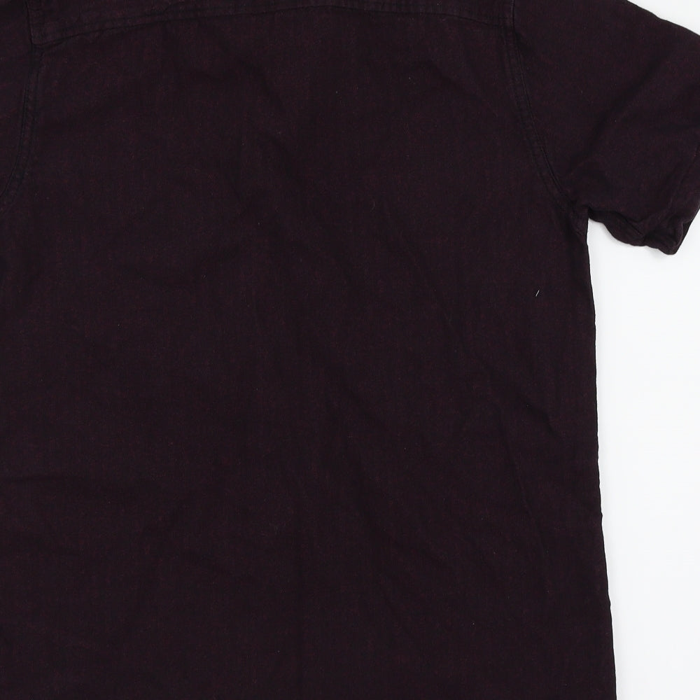 Mens UK Size S Topman Purple Button-Up Short Sleeve Casual Shirt