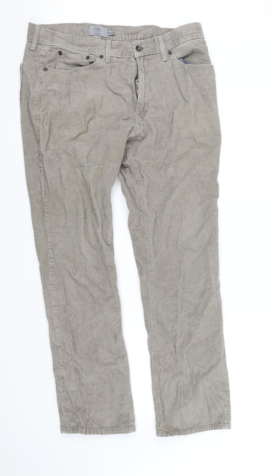 Womens UK Size L m&s Regular Fit Grey Trousers