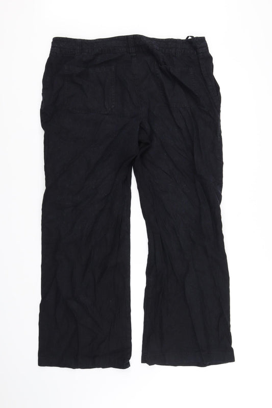 Womens UK Size 16 Papaya Regular Fit Sweatpants Black Trousers