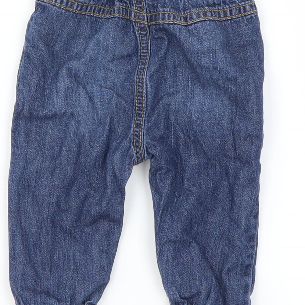 F&F Boys Blue Cargo Trousers Size 3-6 Months