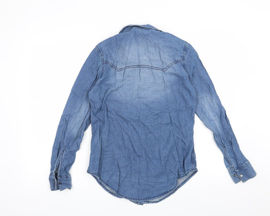 ESMARA Womens Blue Basic Blouse Size 10