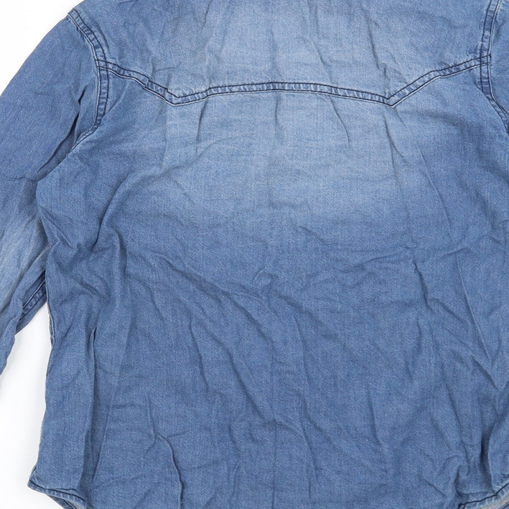 ESMARA Womens Blue Basic Blouse Size 10